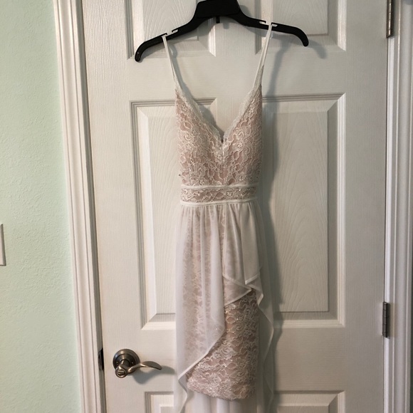 Scallop Lace Bodice High/Low Gown - Picture 2 of 6